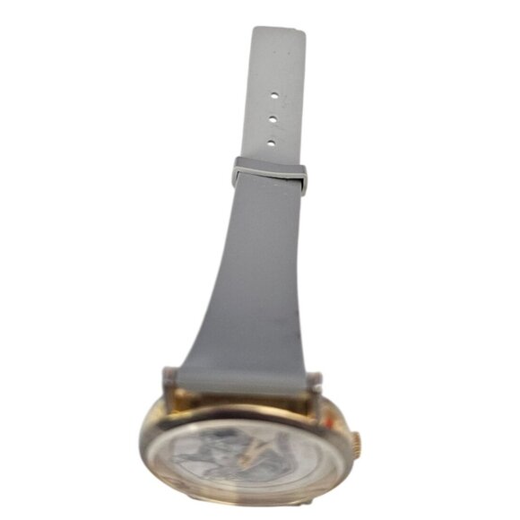 Vintage 1980s Cat & Mouse Watch Gray Watch Band Needs Battery Cute Kitten Motif